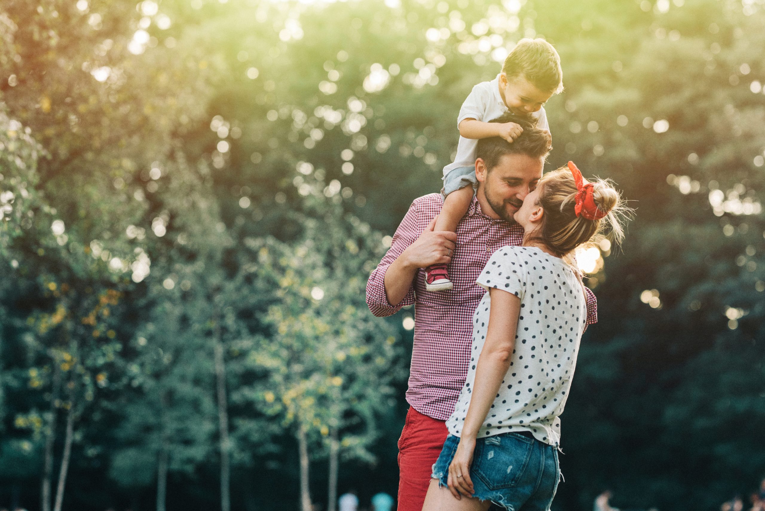 Happy family in the park